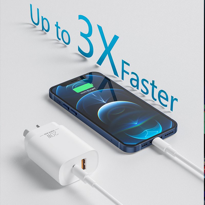 20W Fast Charger USB-A and USB-C Dual Charger - Image 4
