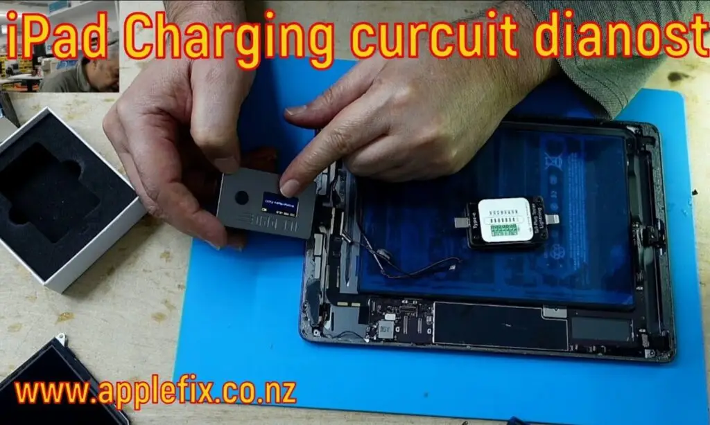 iPad not charging repair diagnosis showing charging port, battery, and logic board testing during advanced iPad repair in Hamilton New Zealand by AppleFix Tech Engineers