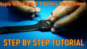 Apple Watch battery replacement tutorial showing the disassembly and battery replacement process for Apple Watch Series 6, Series 7, Series 8, and Series 9. Featured image highlights professional Apple Watch repair, battery replacement, battery drain repair, Apple Watch not holding charge troubleshooting, and smartwatch repair services by AppleFix & Tech Engineers Hamilton, Waikato, New Zealand.