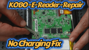 **Alt Text:** **Professional Kobo eReader repair showing the internal motherboard during a USB-C charging port replacement for a device with a no charging fault. Expert eReader repair including Kobo charging port repair, motherboard diagnostics, logic board repair, microsoldering, and component-level electronics repair by AppleFix & Tech Engineers in Hamilton, New Zealand.**